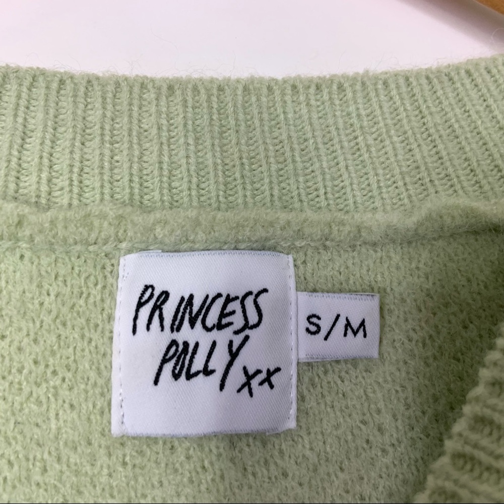 Princess Polly Womens Katie Oversized Sweater Sz S/M Green Crew Neck - Picture 9 of 9